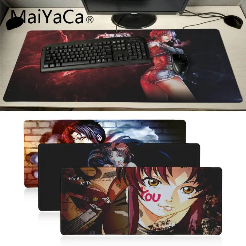 

MaiYaCa boyfriend gift Black Lagoon mouse pad gamer play mats Anime Cartoon Print Large Lockedge Game Gaming Mouse Pad xl