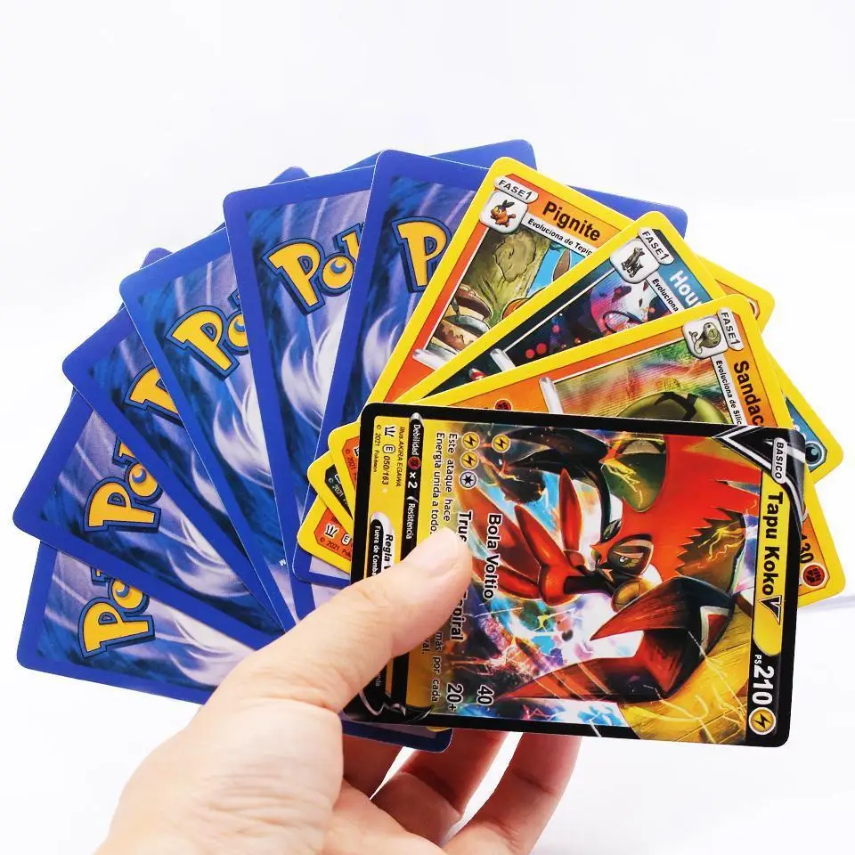 pokemon cards toys spanish trading card game sword shield collection box card espada escudo pokmon card game for kids free global shipping
