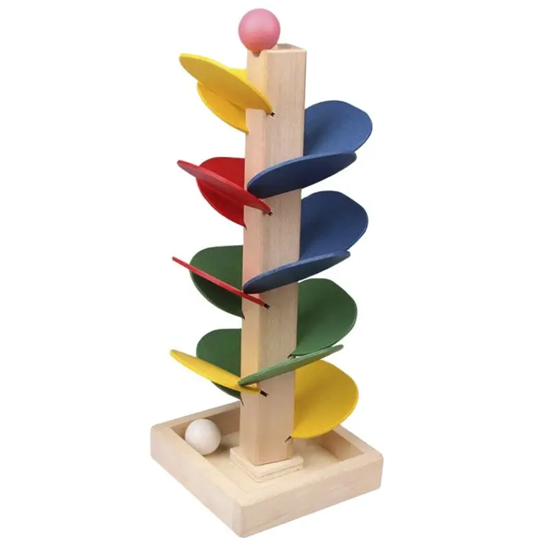 

Цветное дерево мраморный шар бегущий трек строительные блоки Детские деревянные игрушки Монтессори обучающие игрушки для детей Подарки