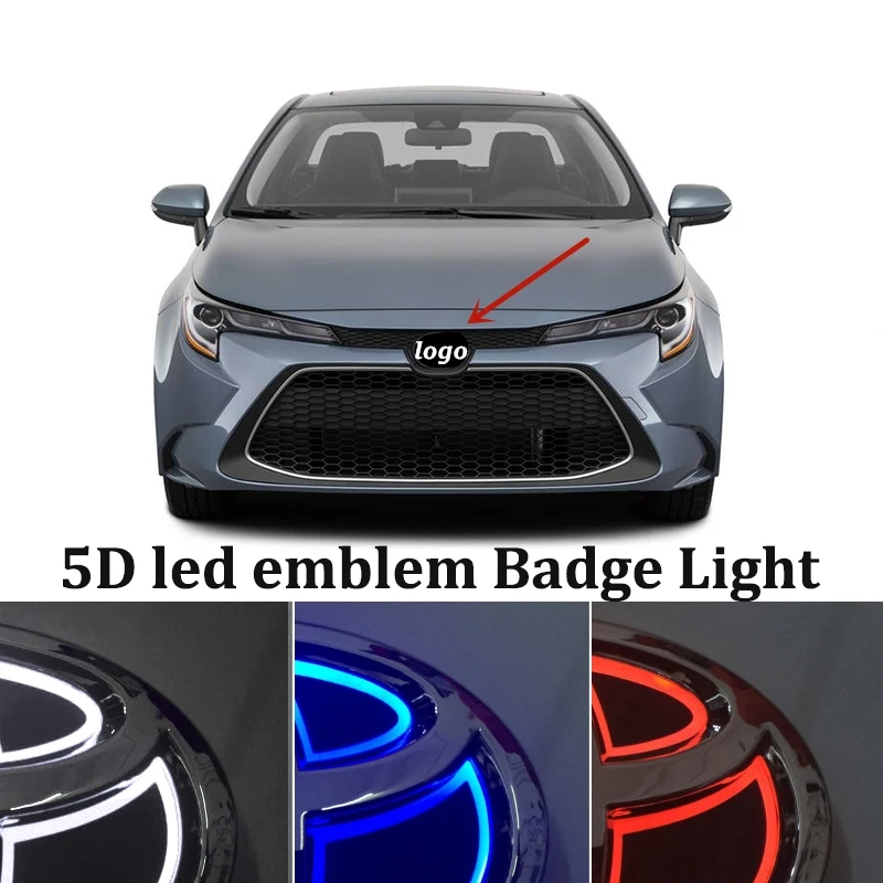 Автомобильный значок эмблема светильник для Toyota Corolla Rav4 Yaris ЦР Hilux Camry Land Supra Wish Auris