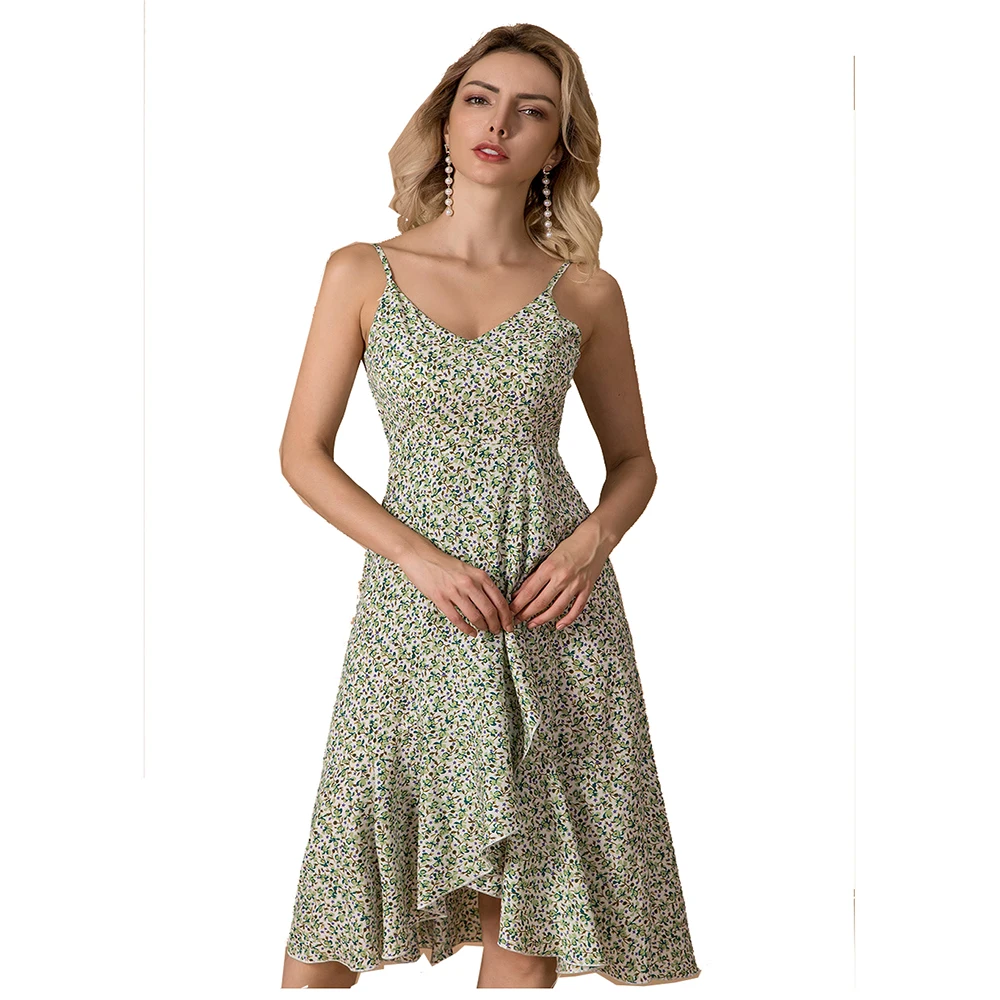 

Женское платье с лямкой на шее ZOGAA, летнее пляжное платье с открытой спиной, асимметричная женская одежда 2020, сексуальное женское платье на б...