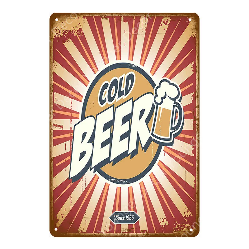 YD4214F Man Cave Drinks Beers Decoration Vintage Metal Tin Signs Gin Tonic Wine Plaque Shabby Chic Pub Bar Casino Poster Wall Art Decor - Цвет: YD4214F
