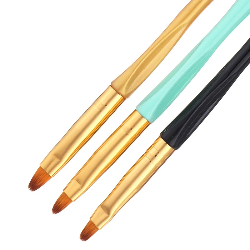 3 шт. Краски кисти дерево нейлон волос различной Размеры изогнутым наконечником