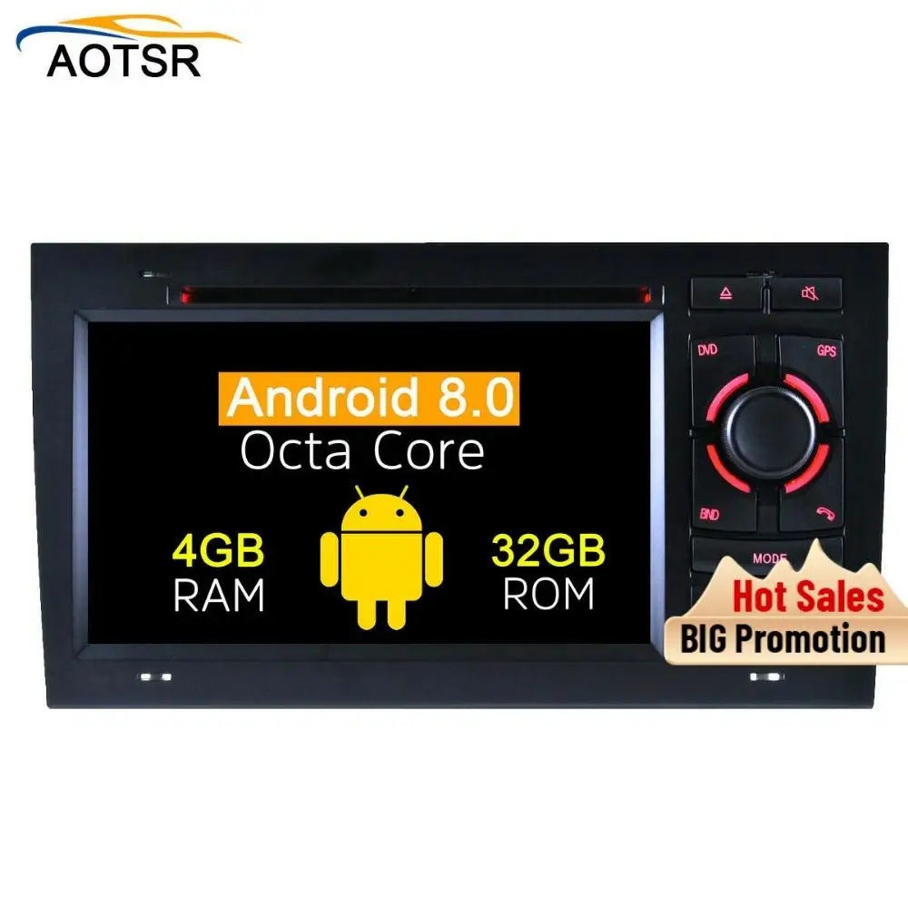 4 + 32 Android 8 0 автомобильный dvd мультимедийный плеер для Audi A4/S4/RS4 2002 2008 Авторадио GPS
