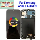 Super AMOLED A50s дисплей с рамкой для Samsung Galaxy A50s A507FN LCD A507 SM-A507FDS ЖК-дисплей сенсорный дигитайзер экран в сборе