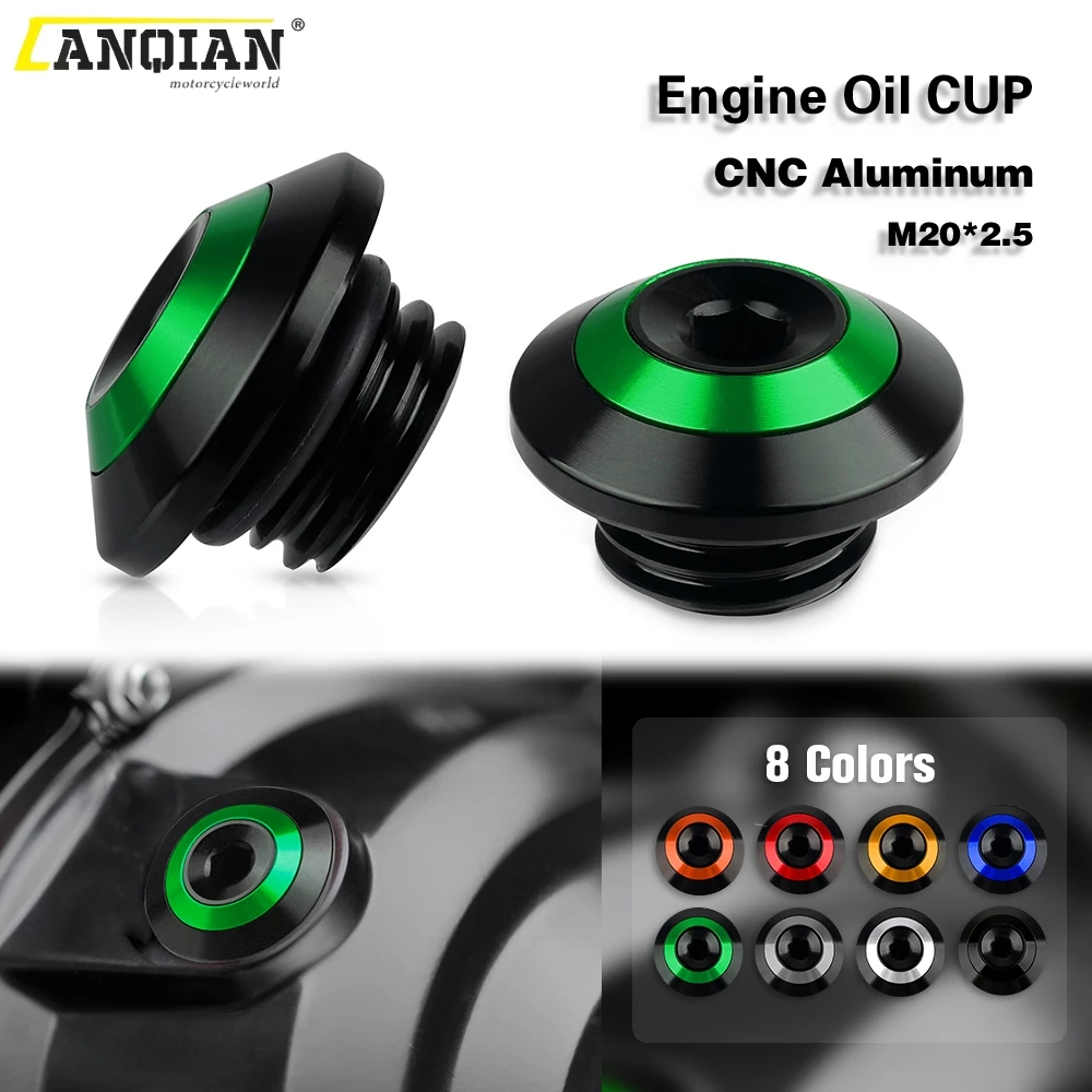 

For KAWASAKI Z 800 Z800 2013 2014 2015 2016 M20*2.5 Motorcycle Accessories CNC Aluminum Engine Oil Filter Cup Plug Cover Screws