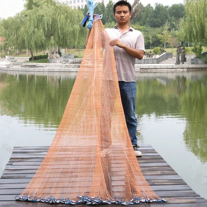 Finefish Fishing Net USA Style Cast Network With Sinker and without Sinker Sports Hand Throw Fishing Net Small Mesh Cast Net