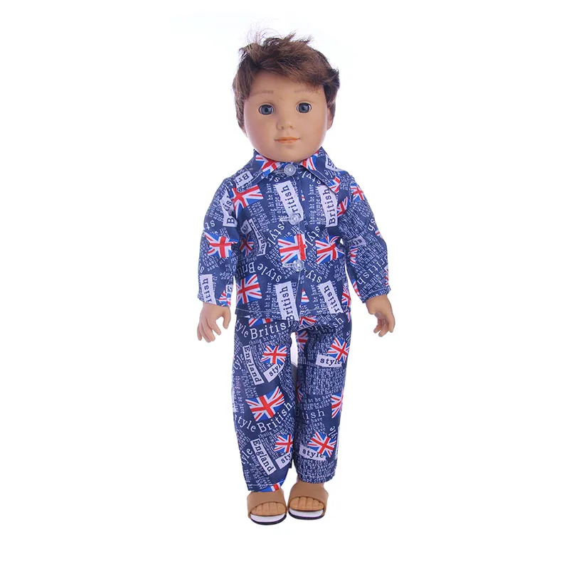

2021 New Boys Sleepwear Set Clothes for 18" American Girl BJD 45cm Reborn Baby Pajamas Doll Accessories