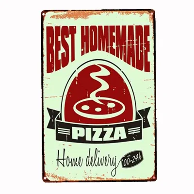

Best Homemade Pizza Metal Tin Sign 8x12 Inch Home Kitchen Fastfood Bar Pub Wall Decor