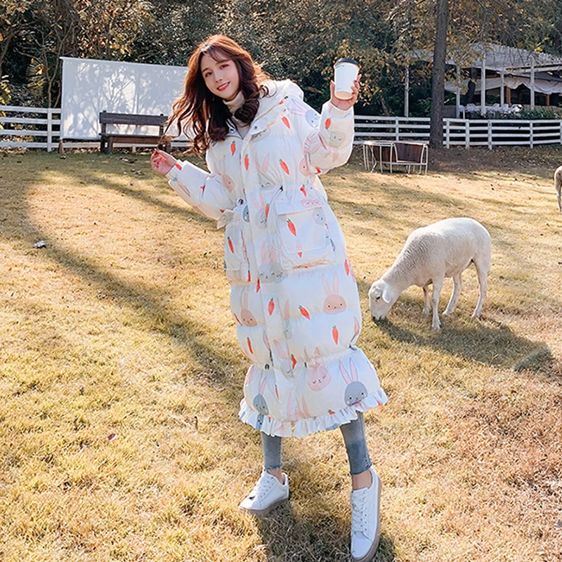 Корейская Милая зимняя куртка для женщин высокое качество пуховое хлопковое