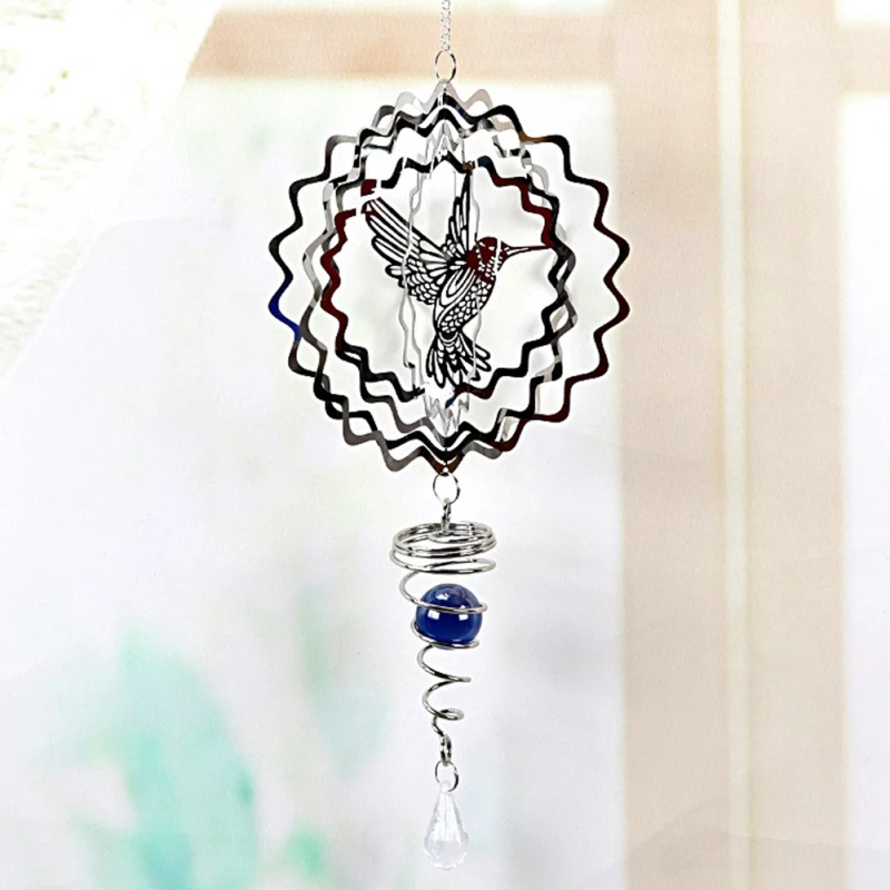 

3D Stereoscopic Wind Bell Hummingbird Wind Chime Stainless Steel Wind Bell Suitable For Indoor And Outdoor Garden Decoration