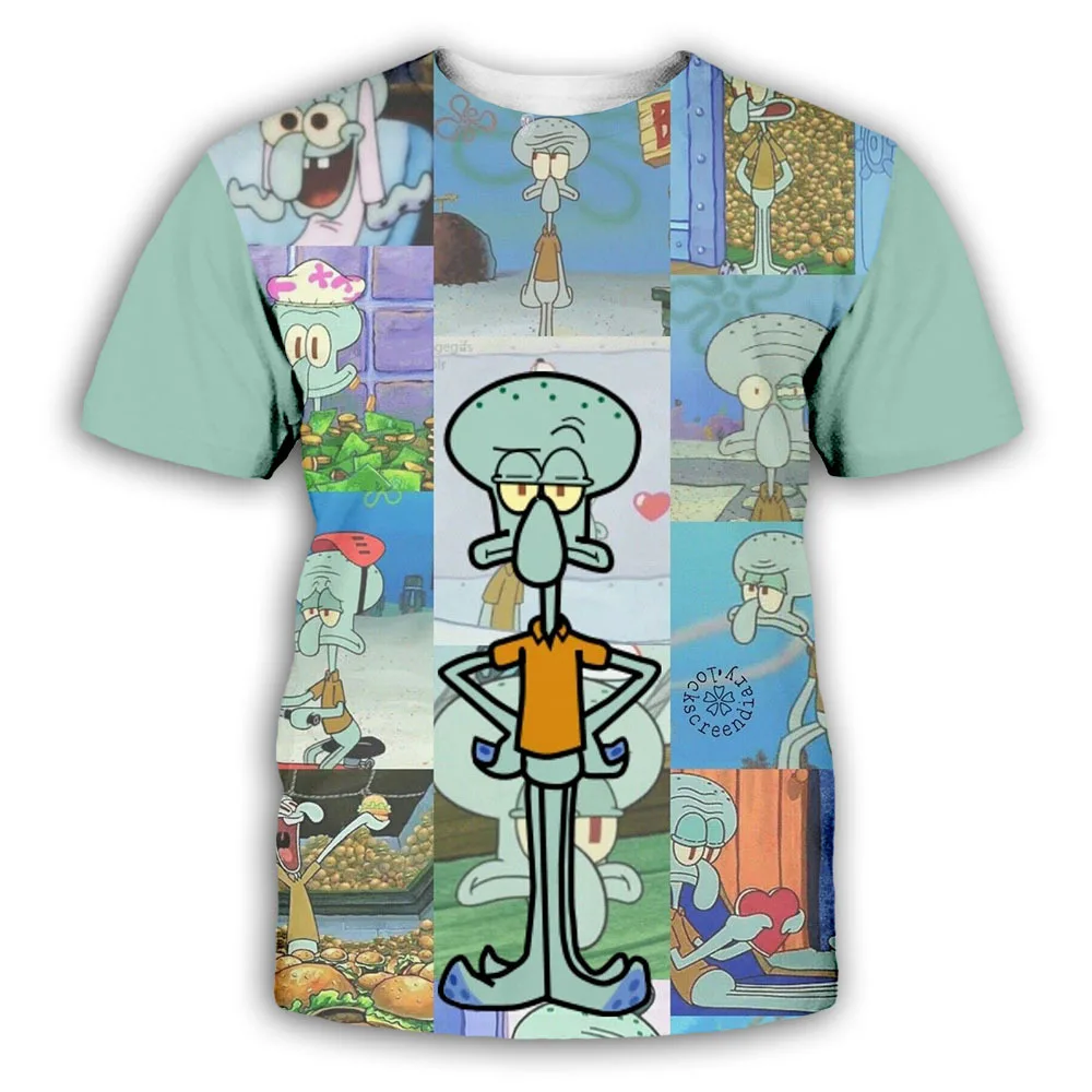 

Summer Men's and Women's T-shirts Starfish 3D Printing Hip Hop Japanese Cartoon Couple 2021 Harajuku Street Anime Hippie Top