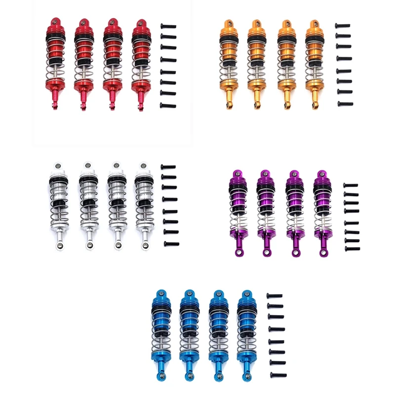 

4 шт. Регулируемый Все Металлические Амортизаторы демпфер для Wltoys 144001 124019 124018 RC автомобилей Обновление Запчасти аксессуары