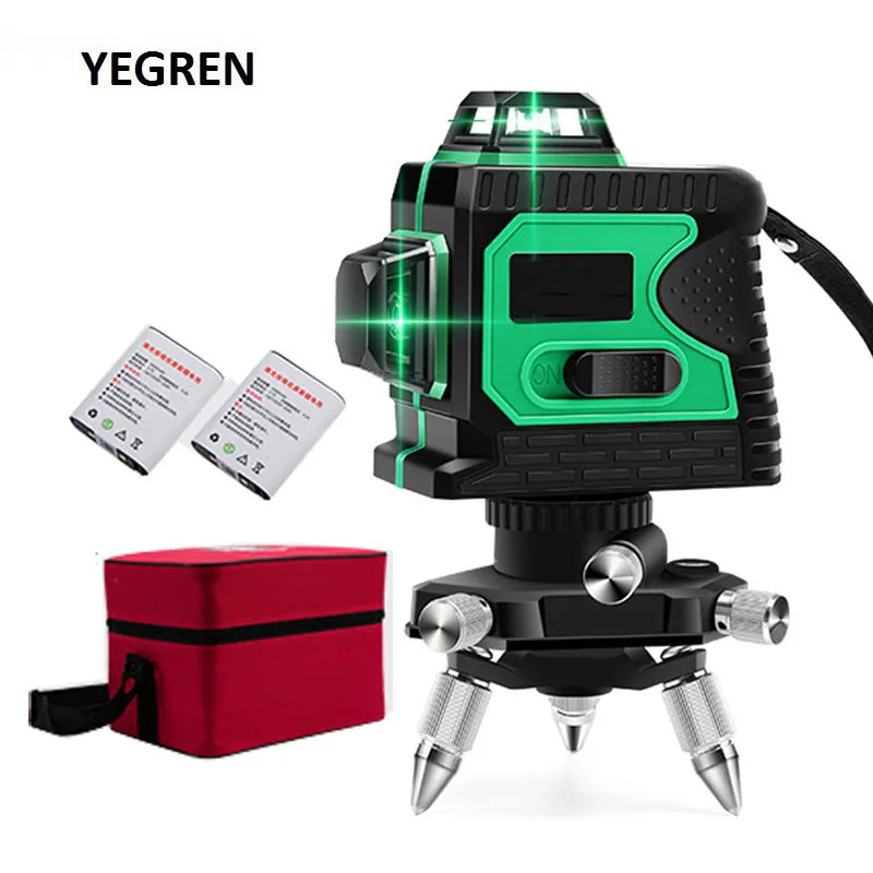 

Green Blue Red Light Laser Level 12 Lines Vertical Horizontal Line Straight Measurer Rotate 360 degree Automatic Leveling Meter