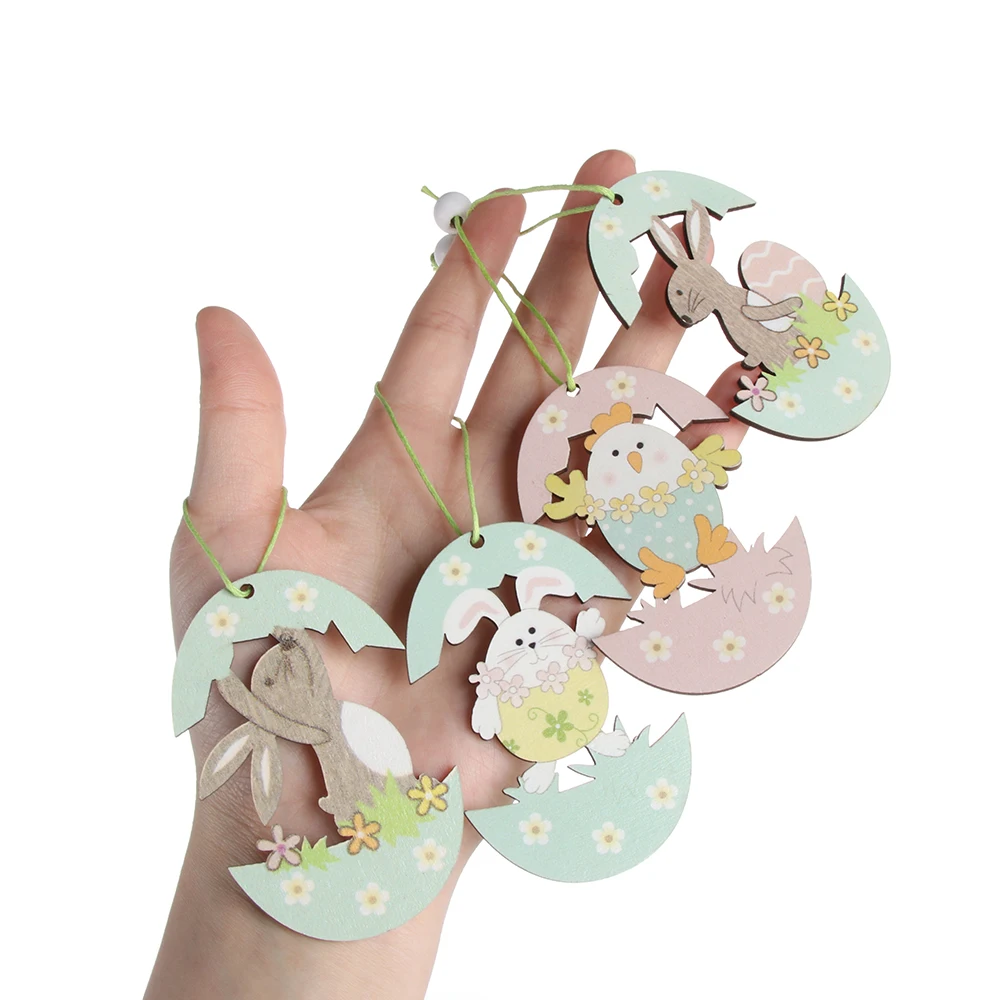 2 шт./компл. Новый Счастливой Пасхи деревянный декор Пасхальный кролик яйцо