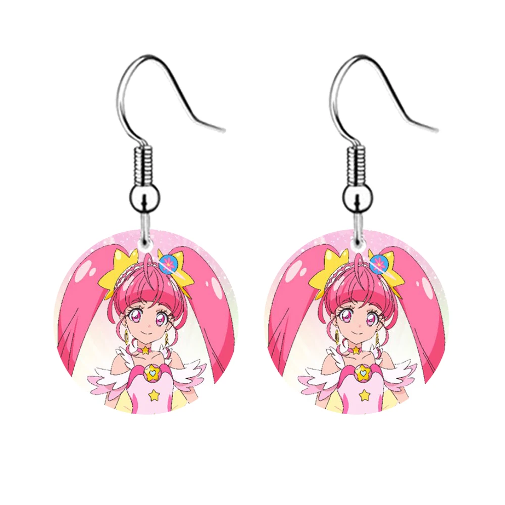 Модные японские акриловые серьги в форме звезды из мультфильма для детей плоские