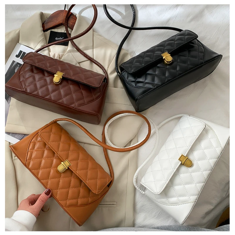 

Shoulder Bag Bags For Women 2020 Rhombic Pattern Sac Baguette High Quality Sac Femme Bolsos Para Mujer Bolsa Feminina De Ombro