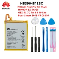 100 orginal hb396481ebc battery for huawei ascend g7 plus honor 5x 5a g8 g8x 5c 7c 7a 8 9 10 lite pour smart 2019 y5 tools