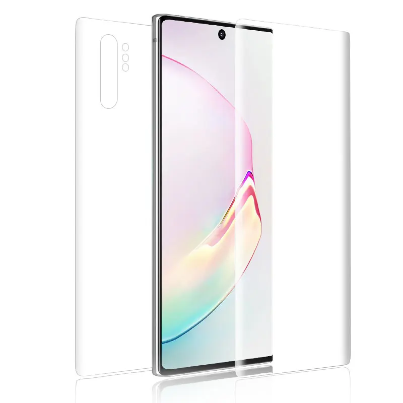 Передняя+ задняя защитная пленка для samsung Note 10 гелевая 3D Защитная пленка для экрана Galaxy Note 10 Plus 10+ 5G TPU Гидрогелевая пленка