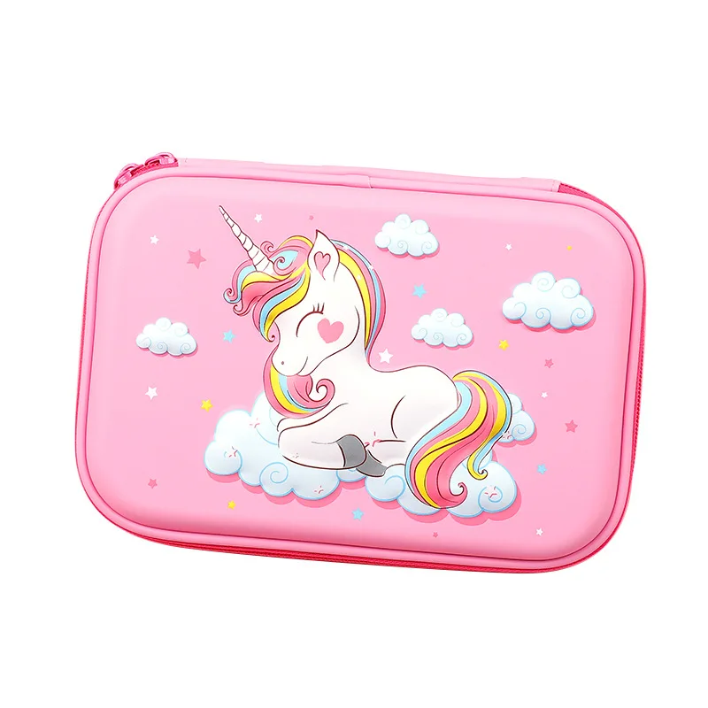 Чехол карандаш с зыбучим песком и единорогом пенал большой емкостью