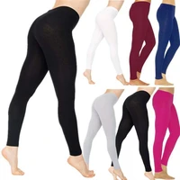 50 hot sale women solid color stretchy%c2%a0high waist slim tights leggings pencil pants%c2%a0trousers sports leggings women pencil pants