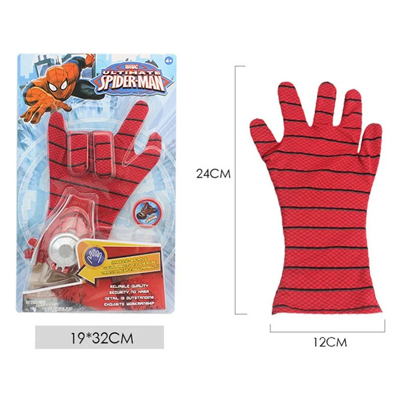 

Disney toys PVC 24cm SpiderMan ironman hulk Captain America Glove Action Figure Launcher Toy Kids birthday Cosplay Costume gifts