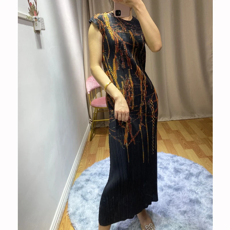 Changpleat 2020 новые женские платья с принтом Miyak Плиссированное модное дизайнерское