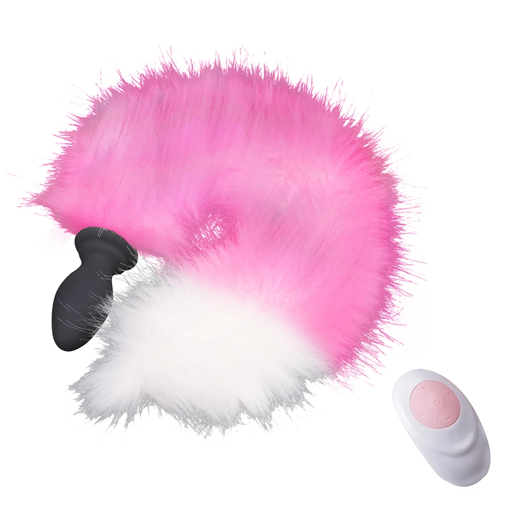 fox tail anal plug BDSM Wireless Remote Vibrating Butt Plug Anus Dilator For Couples Adult Game Cosplay Accessories Sex Toy |