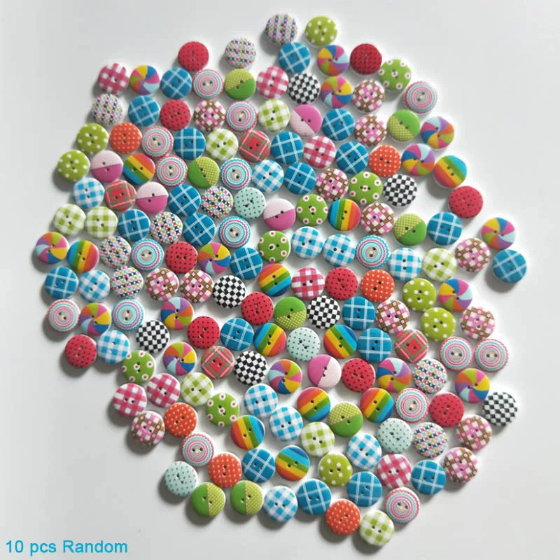 10pcs Random Mei Jia G Дерево шитье классическая круглая кнопка Скрапбукинг одежды DIY разные на два отверстия сшить DIY Одежда ремесла 10 шт./лот - Цвет: 10pcs Random
