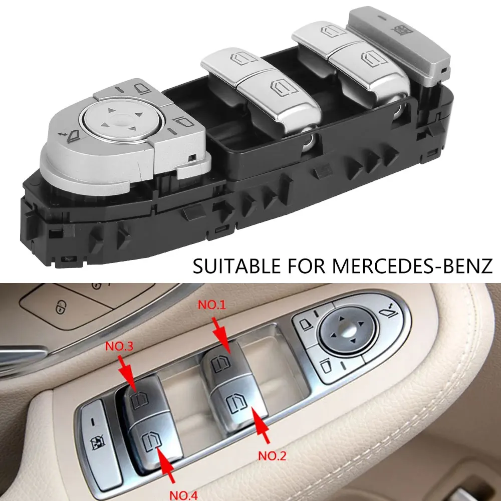 

Car Window Switch Repair Button Cover Vehicle Door Glass Control Switch For Mercedes Benz C Class GLK W205 05.2014-05.2018