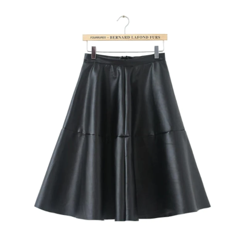 Женская юбка из искусственной кожи в стиле преппи весна лето осень 2015 новинка