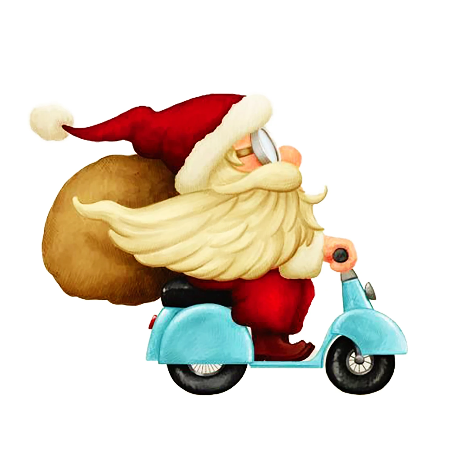 Riding Motorcycle to Give Gifts Gnome Metal Cutting Dies Merry Christmas Santa Stencil Embossing DIY Scrapbooking Card Craft