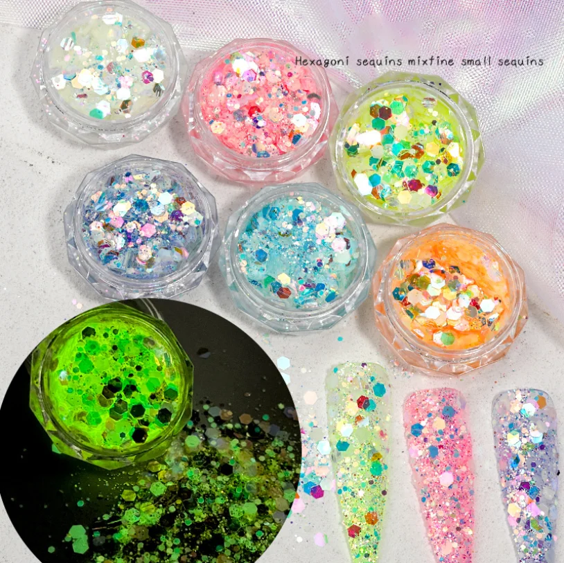

Nails Art Luminous 3D Acrylic Decoration Stickers Summer Salon Decor Accessories