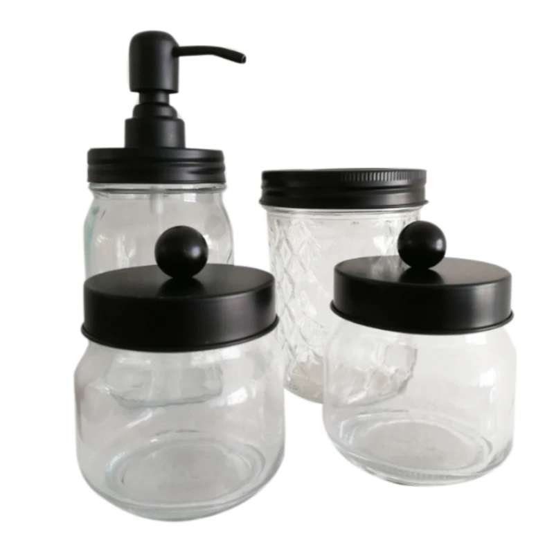 

Набор аксессуаров для ванной комнаты Mason Jar, 4 шт., деревенский фермерский декор, домашний декор для ванной комнаты, столешница для туалетного...