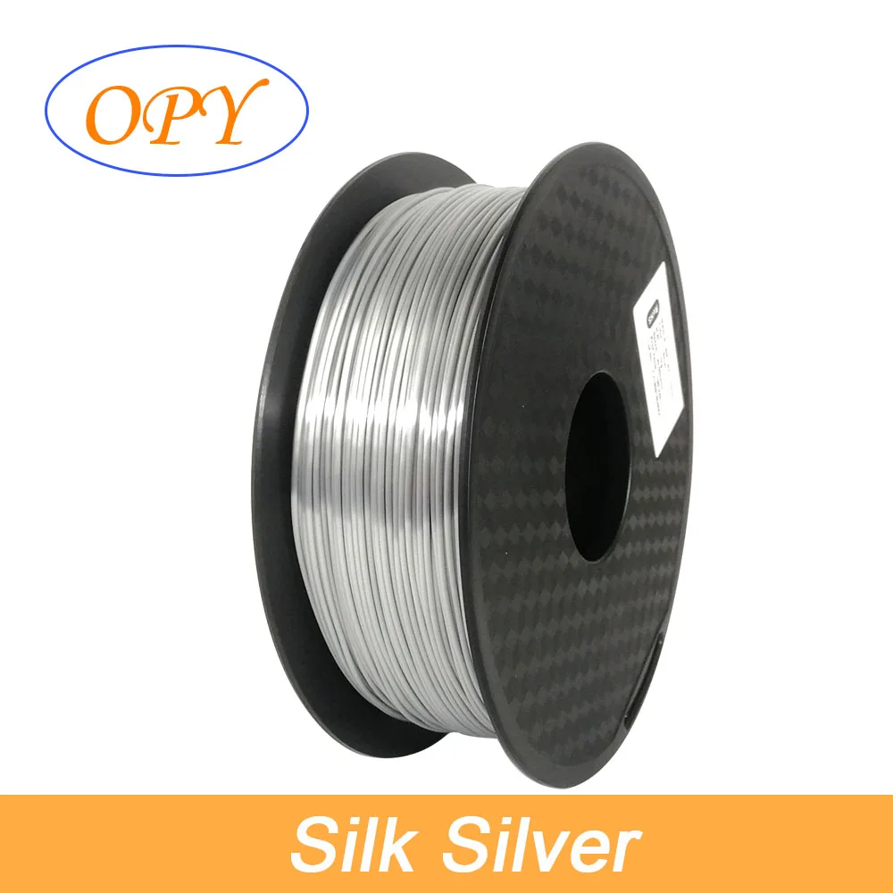 Silk Silver Шелк Pla Филамент Топ Бронза Медь золото сатин серебро красный синий желтый розовый цвет пластиковый материал 1,75 мм 3D печать 1,75 нить - Цвет: Silk Silver