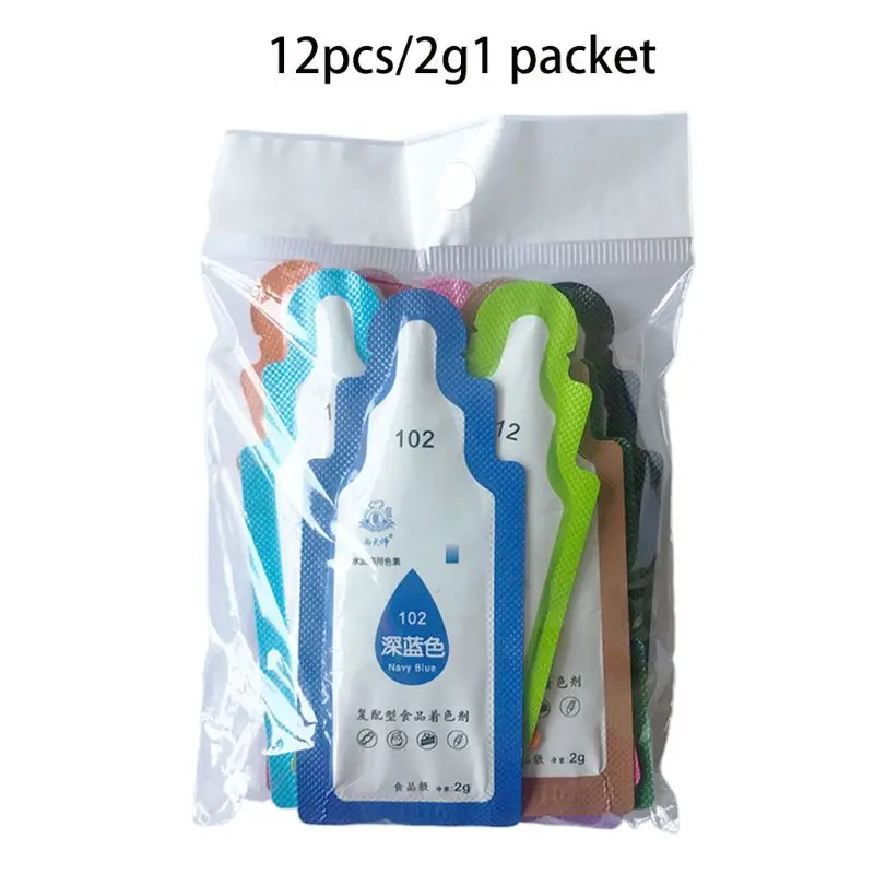

12Pcs Edible Food Pigment Coloring Fondant Cake Decorating Healthy Safe Cream