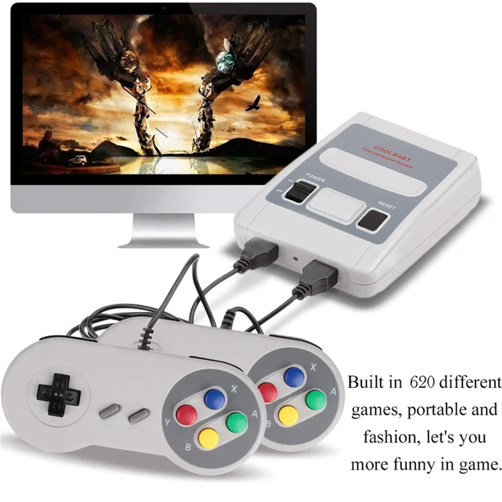 Super SNES мини семейный ТВ 8 бит видео игровая консоль Ретро Классический AV выход видео Портативный игровой плеер встроенный 620 игр