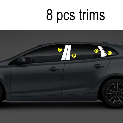 Lsrtw2017 304 нержавеющая сталь окна автомобиля планки для volvo v40 2013 2013 2011 - Название цвета: 8 pcs trims 1