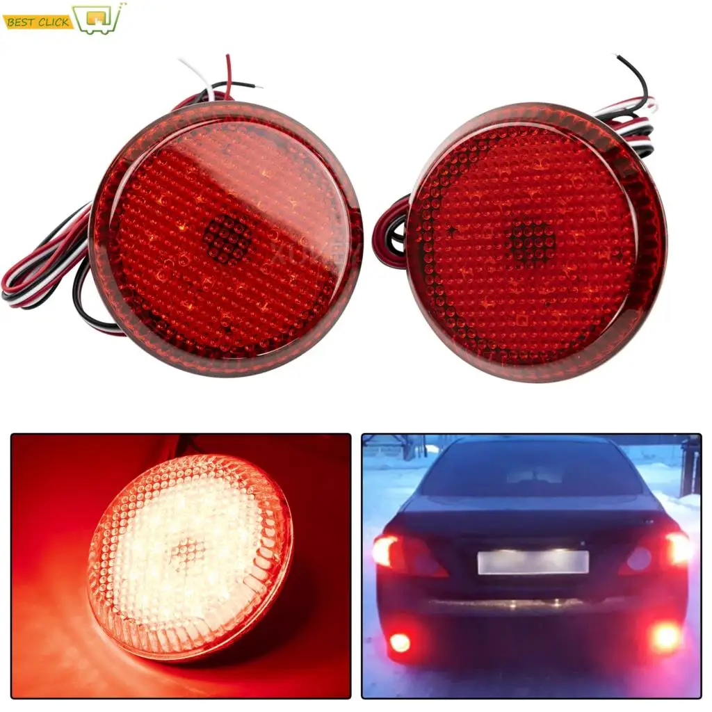 

X2 Red LED Rear Bumper Reflector Lights Car Tail Lamps Brake Stop Light For Nissan Qashqai X-Trail T31 For Toyota Corolla Sienna