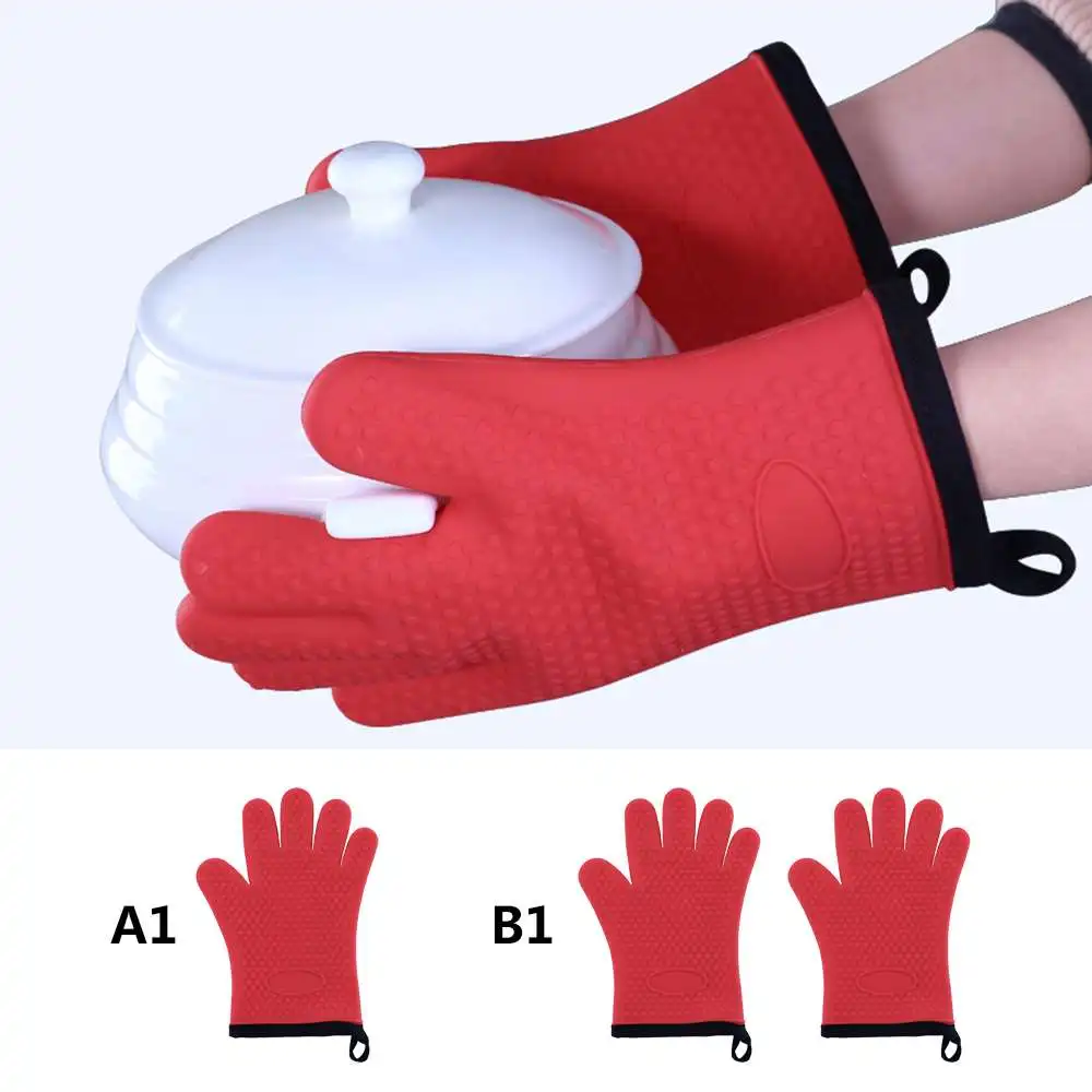Силиконовые перчатки с защитой от ожогов кухонные варежки для духовки