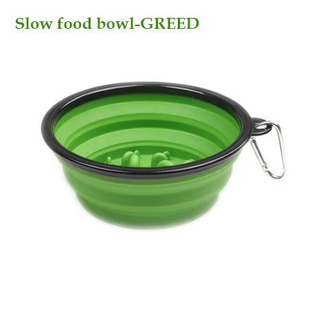 Green slow food bowl 1000 мл миска для собак с медленным питанием складные силиконовые миски для домашних животных портативная туристическая миска для собак интересная развивающая миска для домашних животных - Цвет: Green slow food bowl