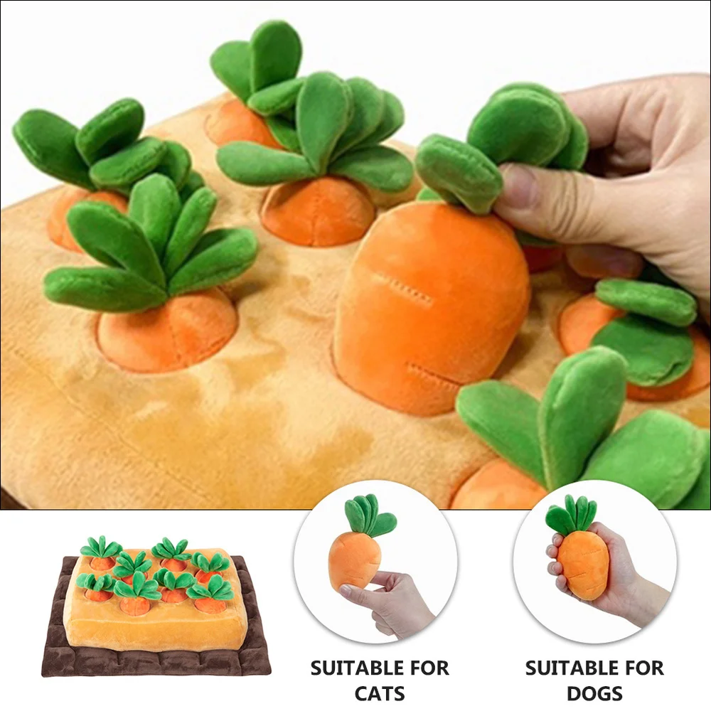 

Puppy Sniffle Mat Plush Cotton Carrot Land Dog Training Mat Creative Pet