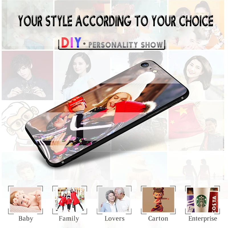 

Custom Personalized Phone Case Tempered Glass For iPhone 5 6 6s 6Plus 7 8 7Plus 8 Plus X XR XS XS MAX 11 11 Pro 11 Pro Max Case