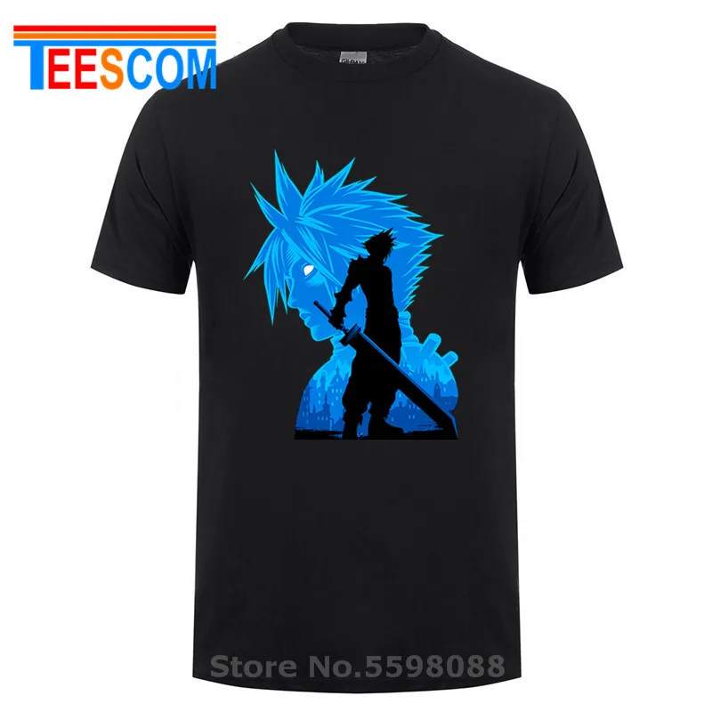 Футболки с японским аниме финальная фантазия мужские футболки FF VII искусственным