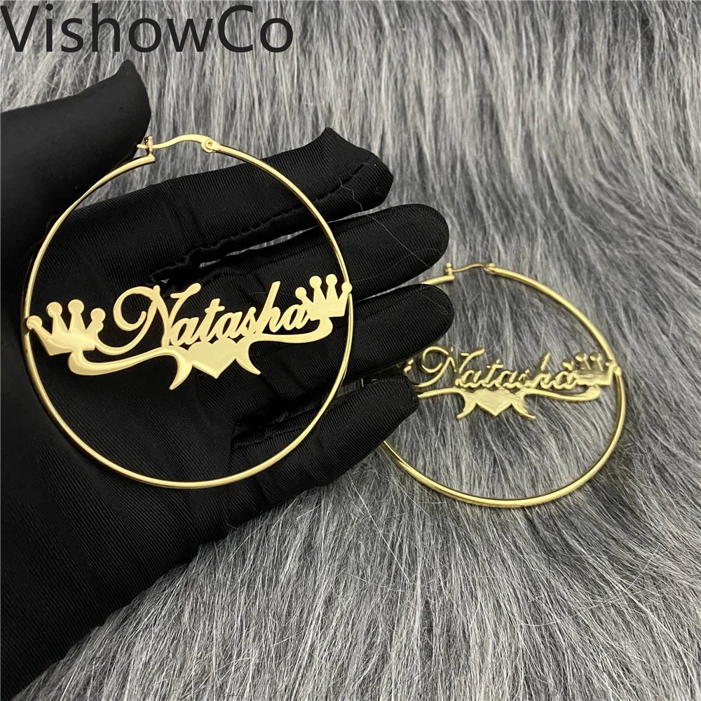 

1 пара, женские серьги из нержавеющей стали с короной и сердцем