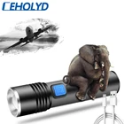 Фонарик XM-L T6 со встроенным аккумулятором и зарядкой от Usb светильник, водонепроницаемый светодиодный фонарь с 3 режимами, светильник онарь с фокусировкой для кемпинга