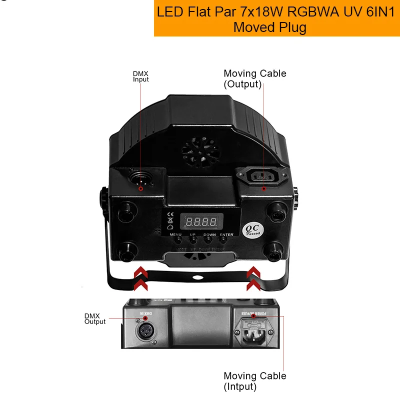 SHEHDS светодиодный 7x18 Вт RGBWA+ УФ-светильник с DMX512 6в1 сценический светильник с эффектом мытья диско-DJ 54x3 Вт 12x3 Вт Мини Светодиодный точечный светильник ing 10 Вт - Цвет: 7x18W Moved Plug