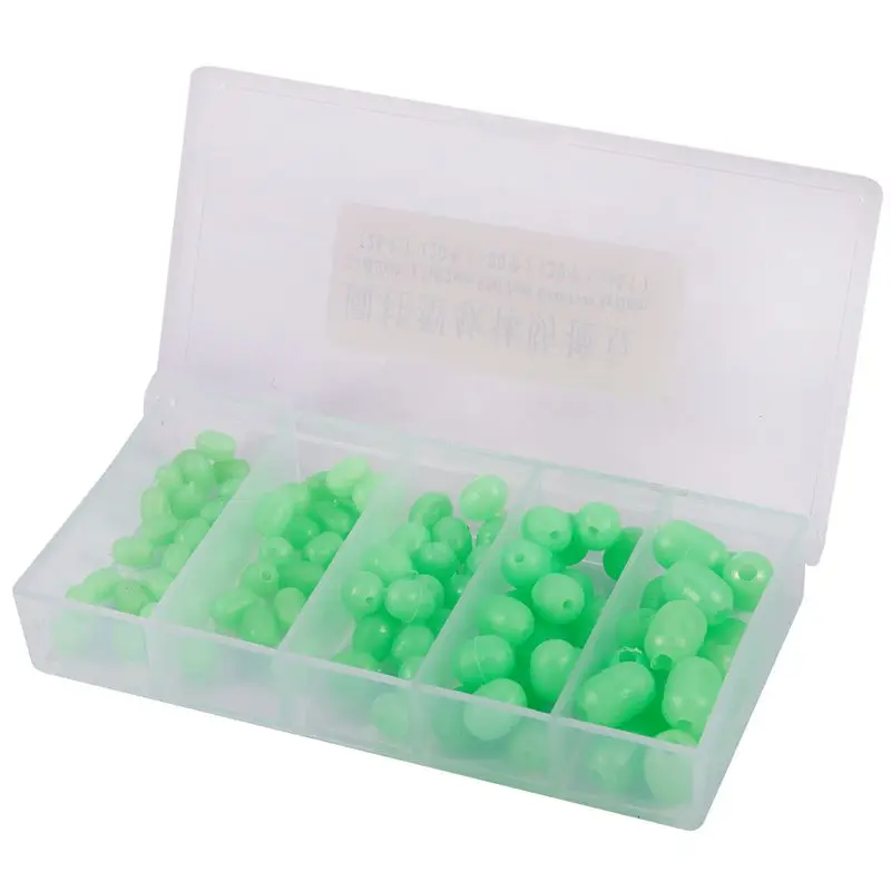 100pcs Oval Soft Luminous Fishing Beads Sea Lure Floating Float Tackles | Спорт и развлечения