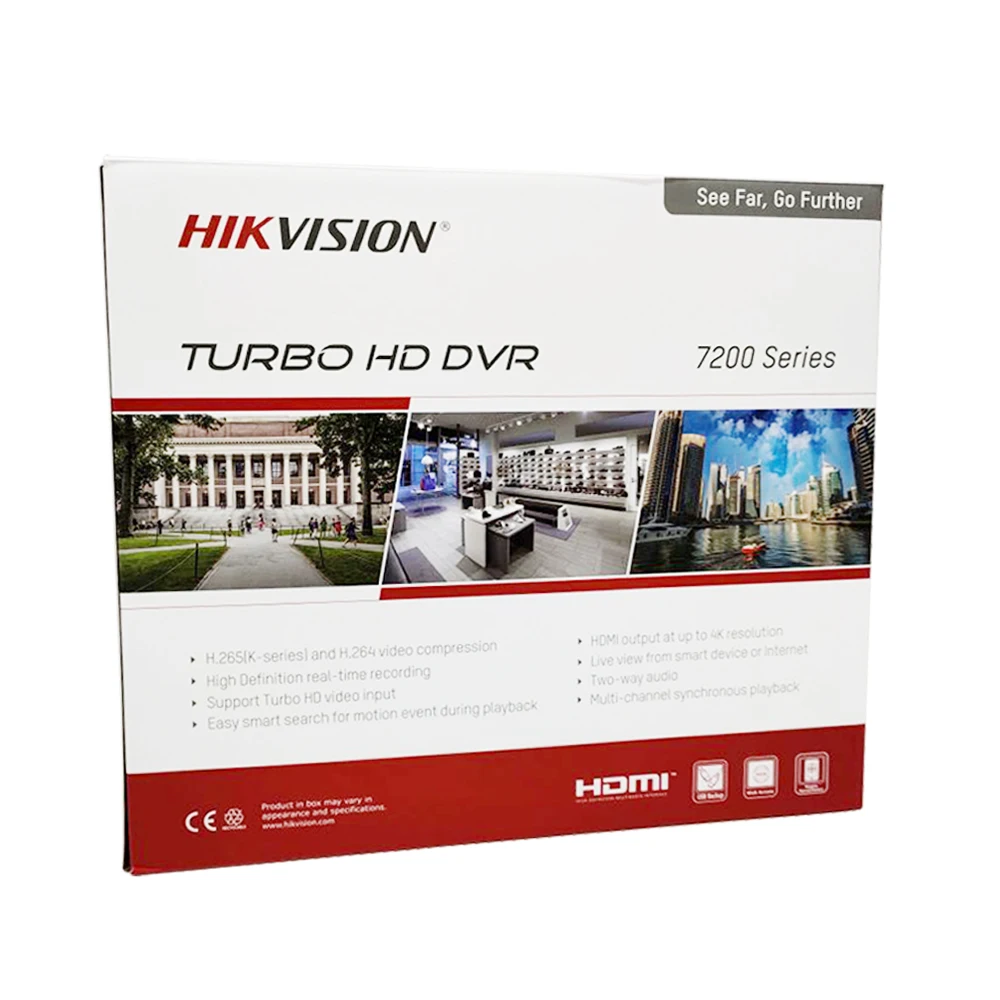 Hikvision 6MP Turbo HD DVR 4 в 1 видео регистратор для AHD CVI CVBS TVI аналоговая камера 1 канал RCA H.265 DS-7204HQHI-K1