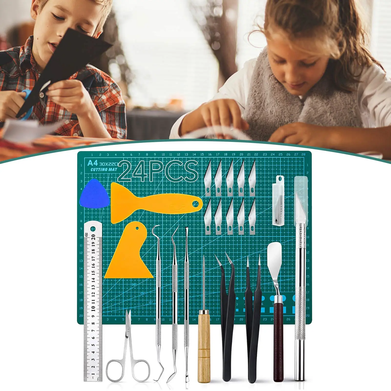 

24Pcs Precision Craft Basic Tools Set Vinyl Weeding Tools Kit DIY Basic Set For Cricut Cameos Silhouttes For Sewing Silhouette